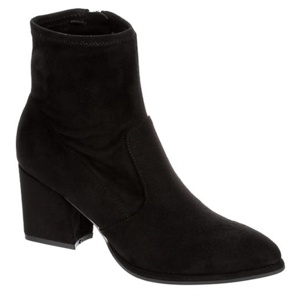 Black Microsuede Marc Fisher Ankle Boots Size 9